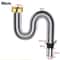 Flexible Stainless Steel Sink Drain Hose Adjustable Kitchen Bathroom Siphon Pipe