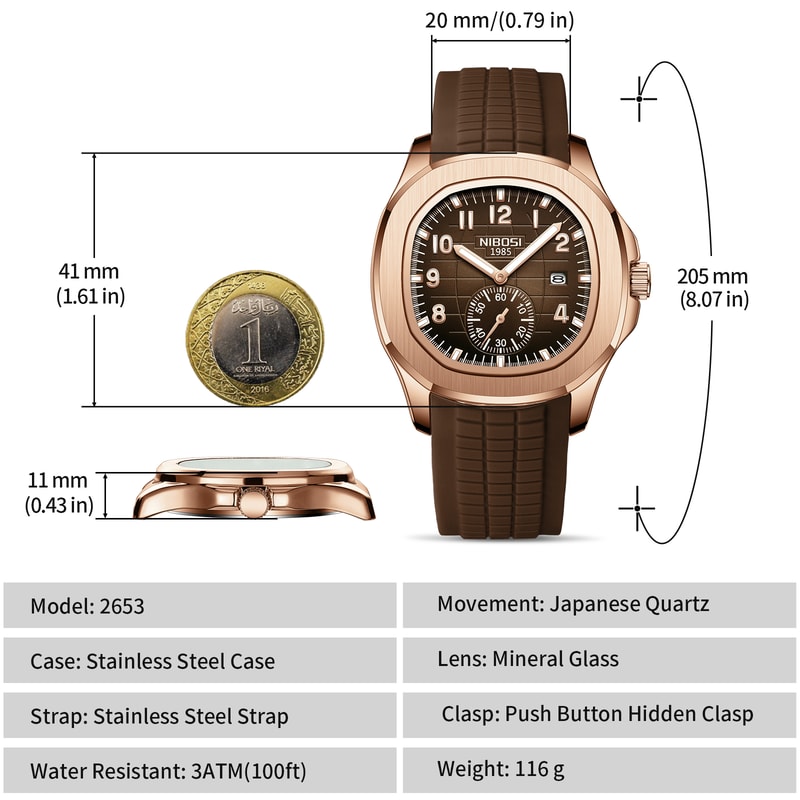 AquaLuxe Mens Waterproof Quartz Watch With Luminous Dial Auto Date 2