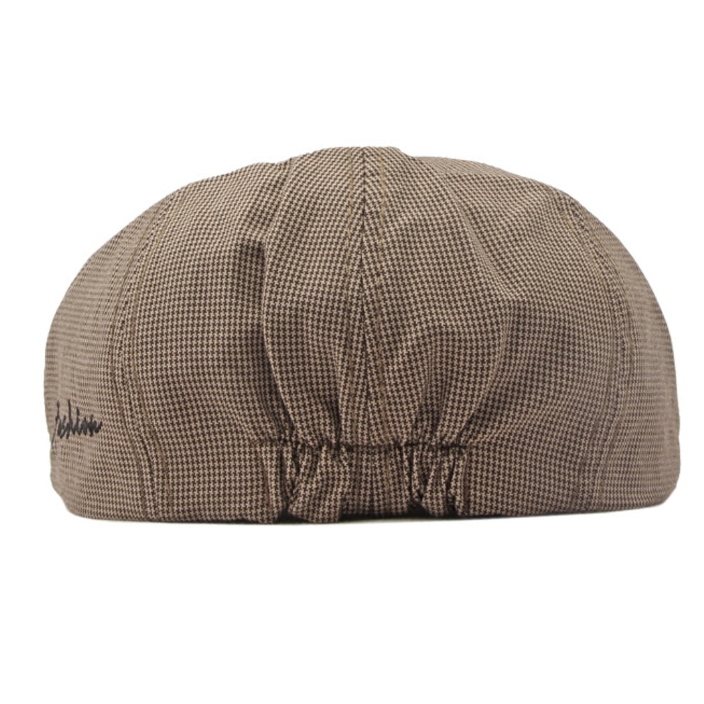 Vintage Plaid Octagonal Beret Hat Lightweight Artist Beret Flat Cap For Men Women 2