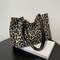 Leopard Print Canvas Tote Bag Large Capacity Shoulder Handbag For Travel And Shopping 1