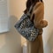 Leopard Print Canvas Tote Bag Large Capacity Shoulder Handbag For Travel And Shopping 0