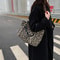 Leopard Print Canvas Tote Bag Large Capacity Shoulder Handbag For Travel And Shopping 2
