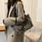 Leopard Print Canvas Tote Bag Large Capacity Shoulder Handbag For Travel And Shopping 3
