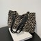 Leopard Print Canvas Tote Bag Large Capacity Shoulder Handbag For Travel And Shopping 6