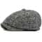 Classic Striped Wool Beret Hat Adjustable Unisex Flat Cap for Autumn Winter Style
