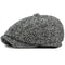 Classic Striped Wool Beret Hat Adjustable Unisex Flat Cap for Autumn Winter Style