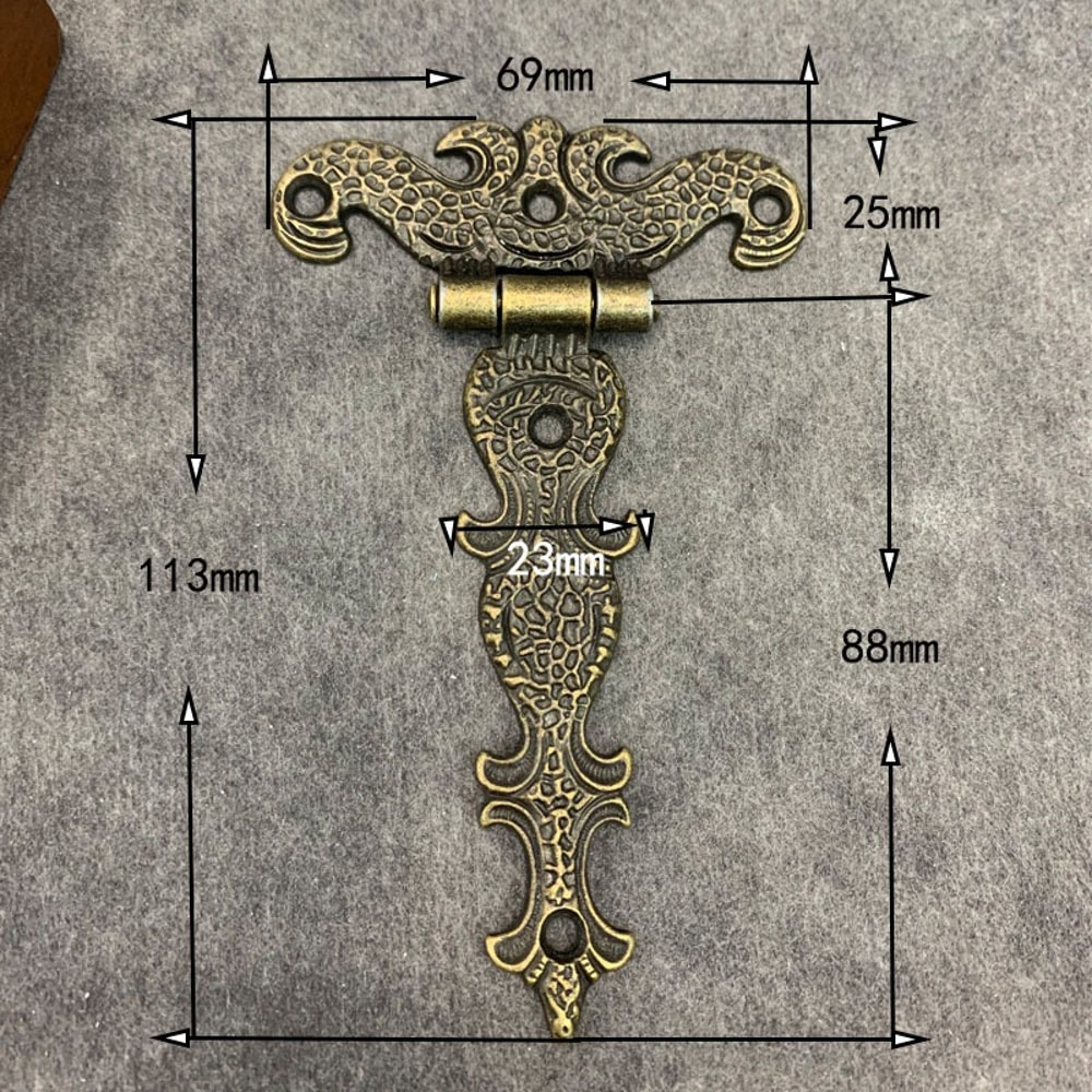 Vintage Brass Cabinet Hinges for Jewelry Boxes & Furniture Doors Heavy Duty Decorative Butt Hinges
