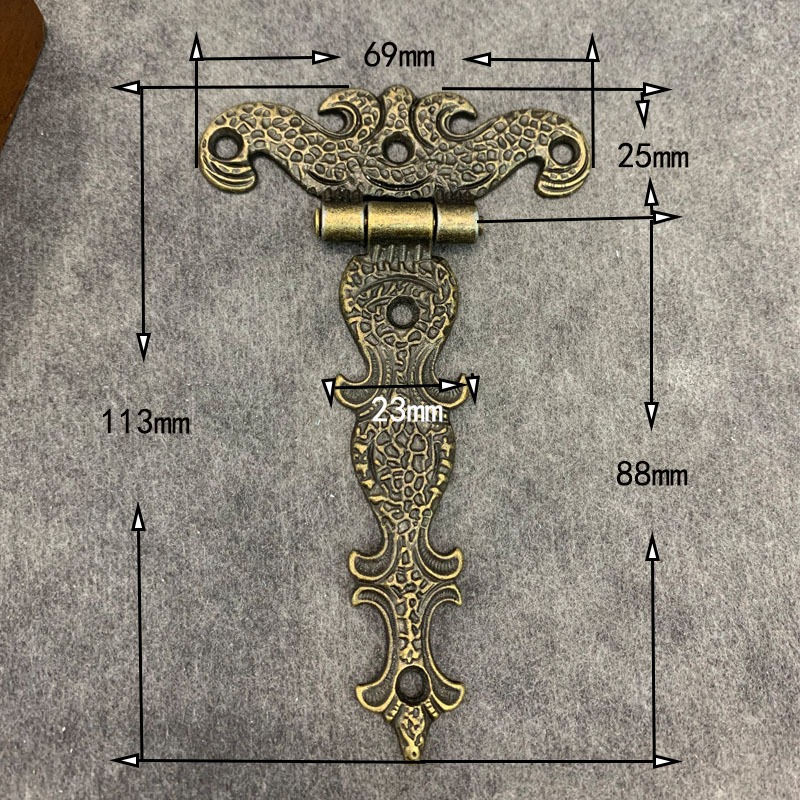 Vintage Brass Cabinet Hinges for Jewelry Boxes & Furniture Doors Heavy Duty Decorative Butt Hinges