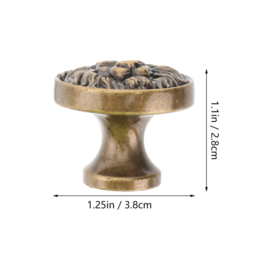 Vintage Lion Head Cabinet Knob Zinc Alloy Decorative Drawer Pull Handle 1