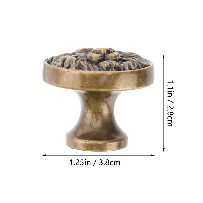 Vintage Lion Head Cabinet Knob Zinc Alloy Decorative Drawer Pull Handle 1