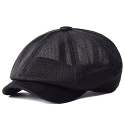 breathable mesh newsboy cap lightweight summer flat cap retro beret hat