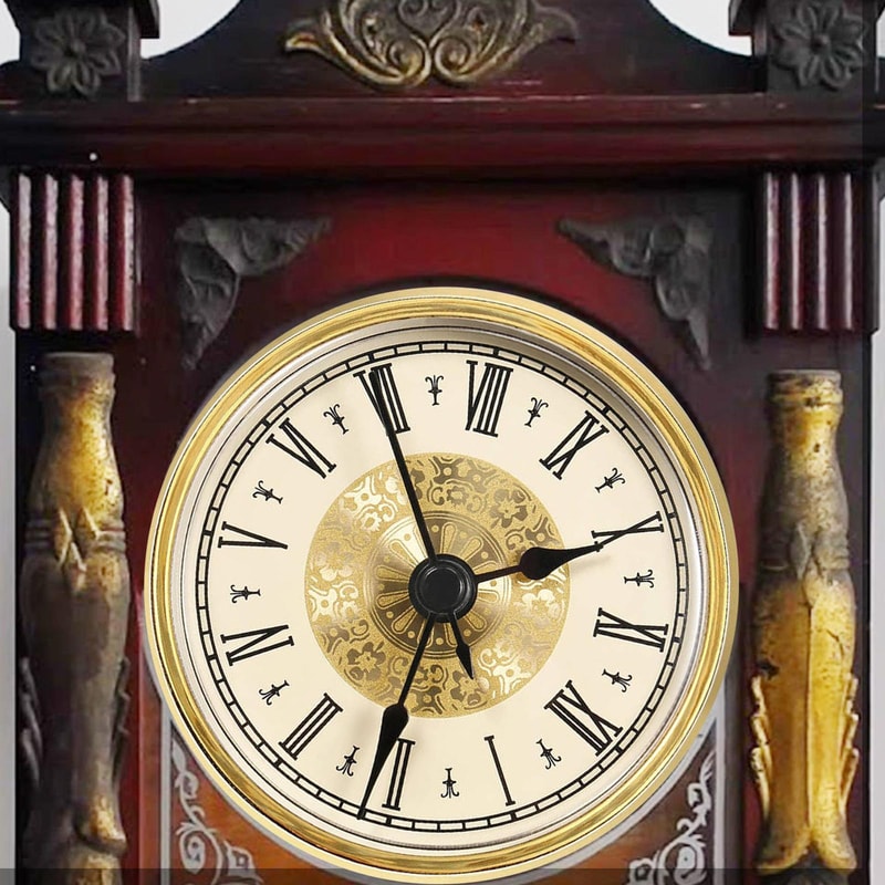 Gold Trim Roman Numeral Clock Insert Mini Clock Insert Replacement Quartz Movement For DIY Clocks 1