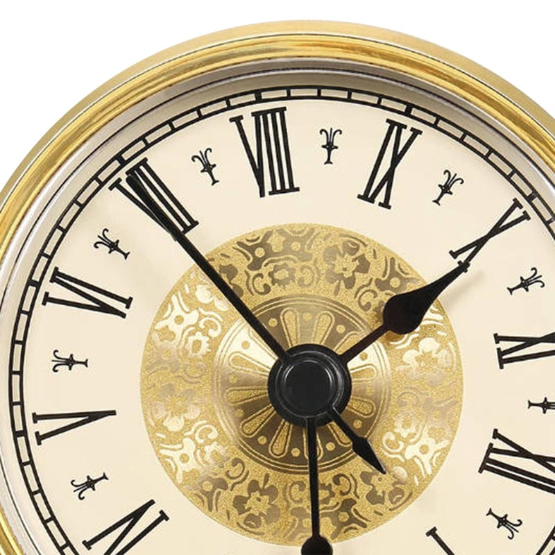 Gold Trim Roman Numeral Clock Insert Mini Clock Insert Replacement Quartz Movement For DIY Clocks 3