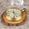 Vintage Skeleton Pocket Watch with Roman Numerals Mechanical Hand Wind Pendant Chain