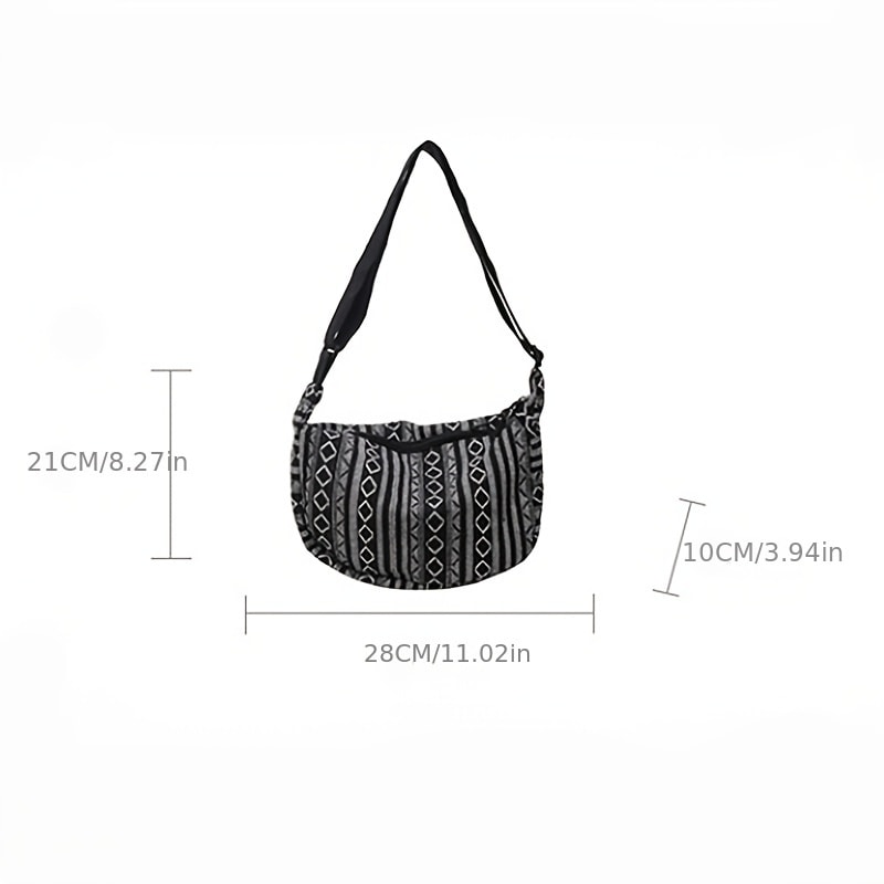 Tribal Crossbody Bag Foldable Striped Boho Shoulder Sling For Everyday Travel 2