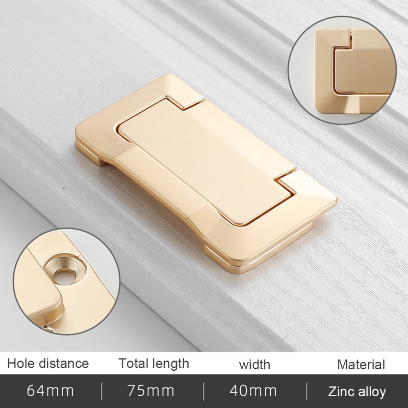 Invisible Cabinet Handle Zinc Alloy Flat Pull For Drawers Doors Furniture 8