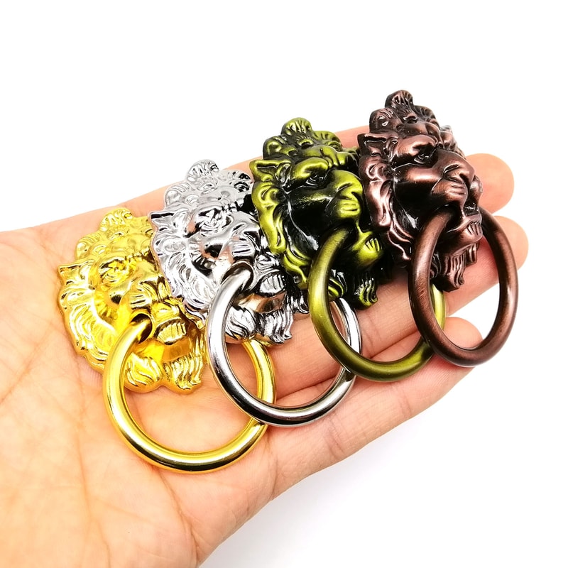 Lion Head Drawer Knob Vintage Cabinet Pull Ring Handle For Furniture Decor 1