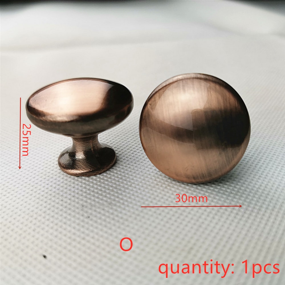 Red Brushed Copper Cabinet Knob Modern Kitchen Drawer Pull Handle