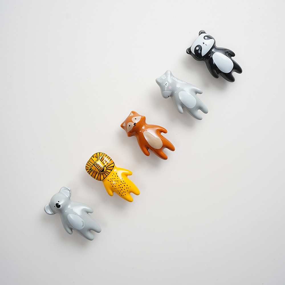 Nordic Animal Ceramic Cabinet Knobs Set Cute Drawer Pulls For Kids Room Decor 4