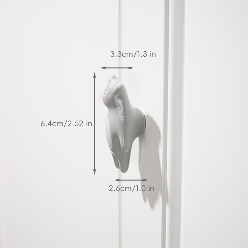 Nordic Animal Ceramic Cabinet Knobs Set Cute Drawer Pulls For Kids Room Decor 6