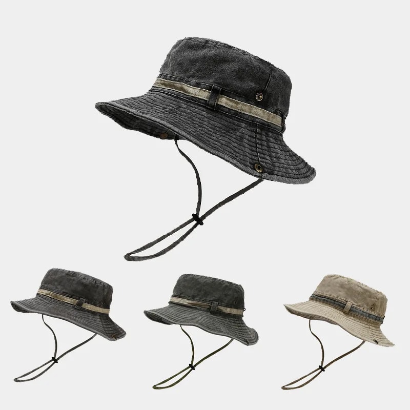 Unisex Cotton Bucket Hat Outdoor Travel Sun Cap Breathable Fisherman Style