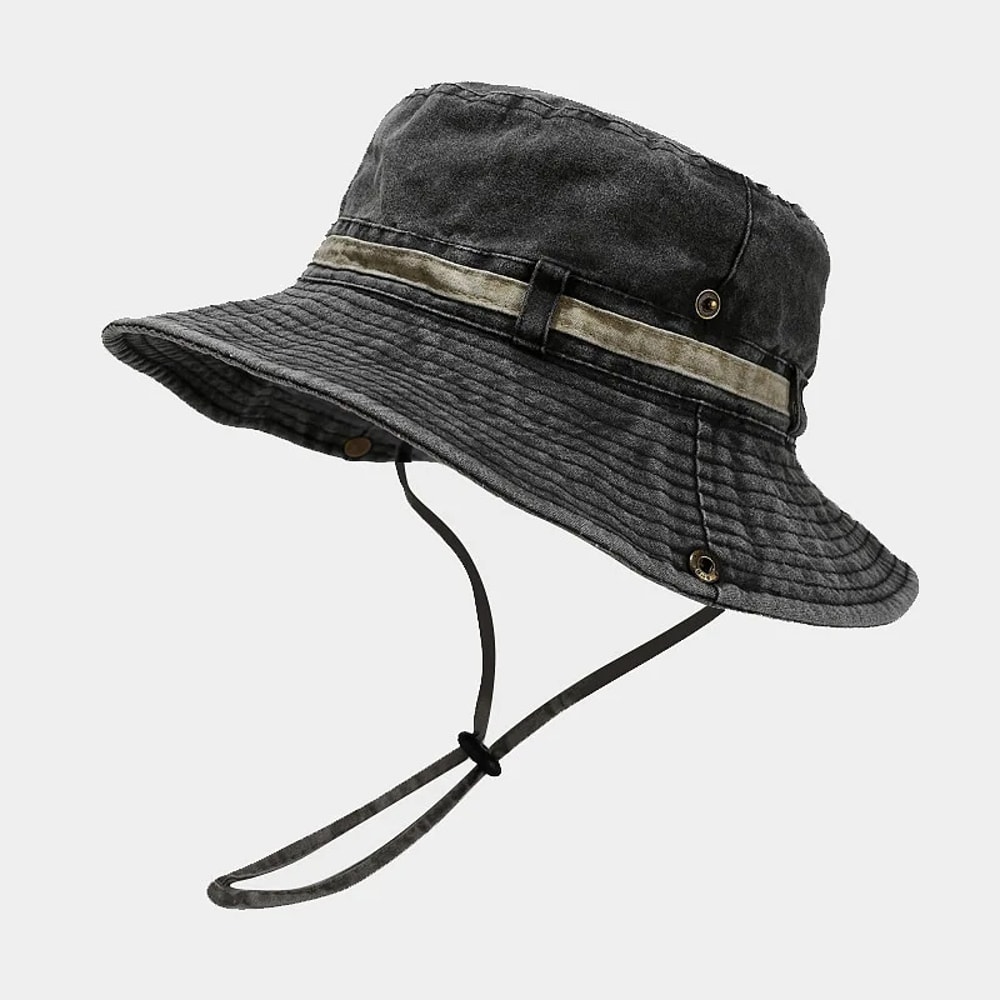 Unisex Cotton Bucket Hat Outdoor Travel Sun Cap Breathable Fisherman Style
