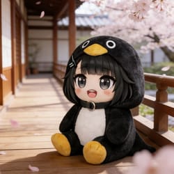 gugu gaga penguin plush toy soft stuffed animal doll for kids gifts and room decor