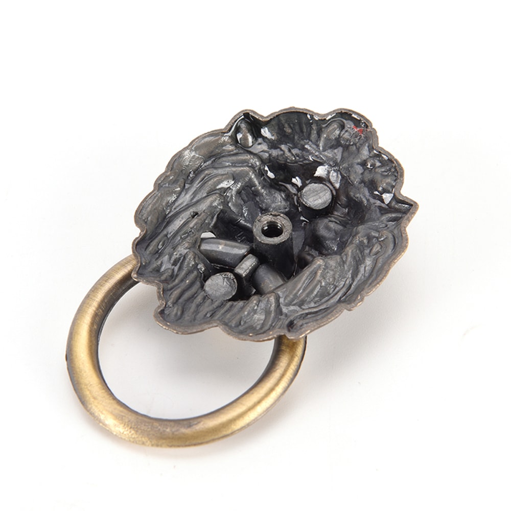 Vintage Lion Head Door Knocker Antique Brass Dragon Handle