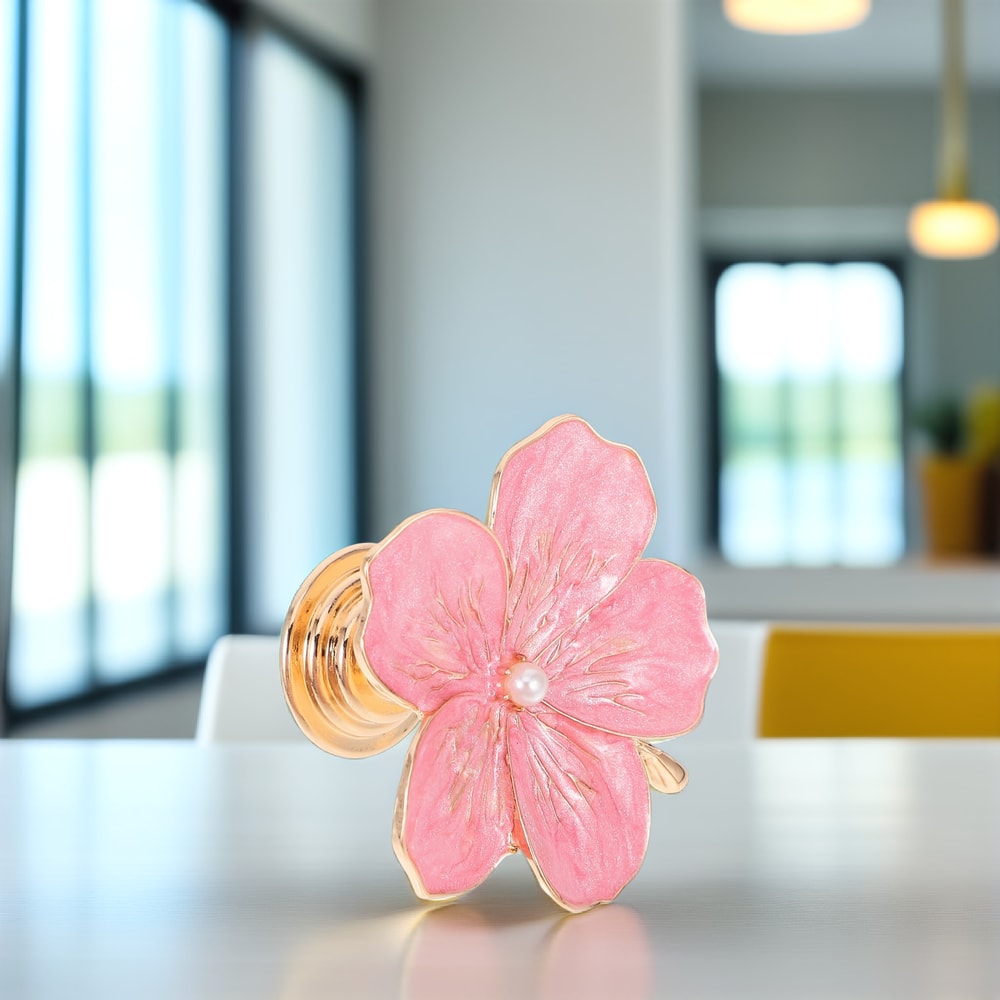 Floral Cabinet Knobs Zinc Alloy Decorative Drawer Pull Handles For Furniture Upgrade 5