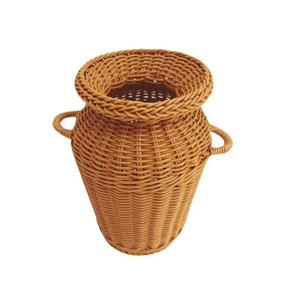 Handwoven Rattan Flower Basket for Vintage Decor & Rustic Flower Arrangements