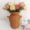 Handwoven Rattan Flower Basket for Vintage Decor & Rustic Flower Arrangements