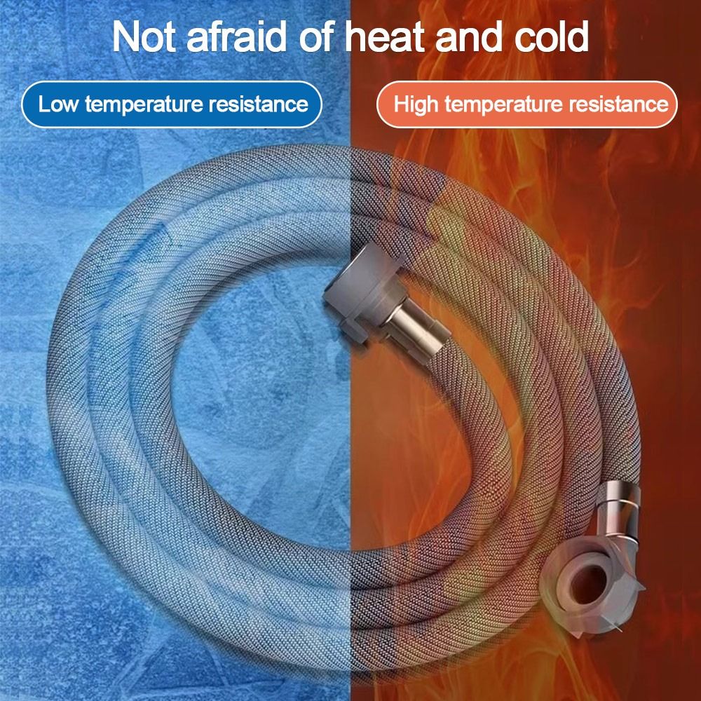 Flexible Washing Machine Hose Extension 90 Bend Water Inlet Pipe Leakproof Connector 3