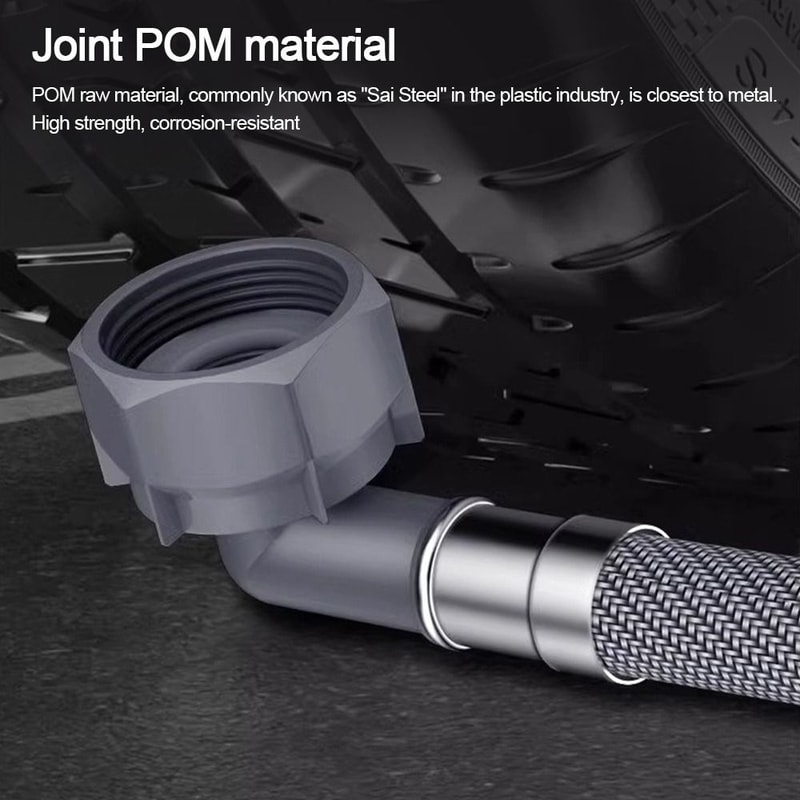 Flexible Washing Machine Hose Extension 90 Bend Water Inlet Pipe Leakproof Connector 4