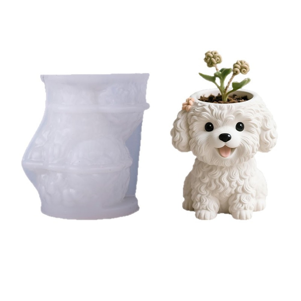 Cute Puppy Silicone Mold For Candle Making Resin Casting Mold DIY Craft Kit 1