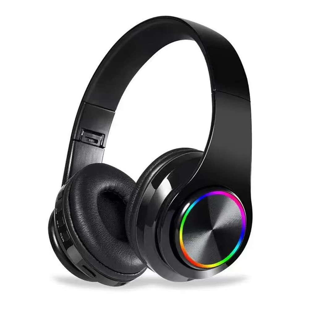 RGB Bluetooth Headphones With Noise Cancelling Foldable Over Ear Design 2