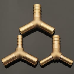 brass y hose barb connector pipe fitting for pneumatic and fluid systems