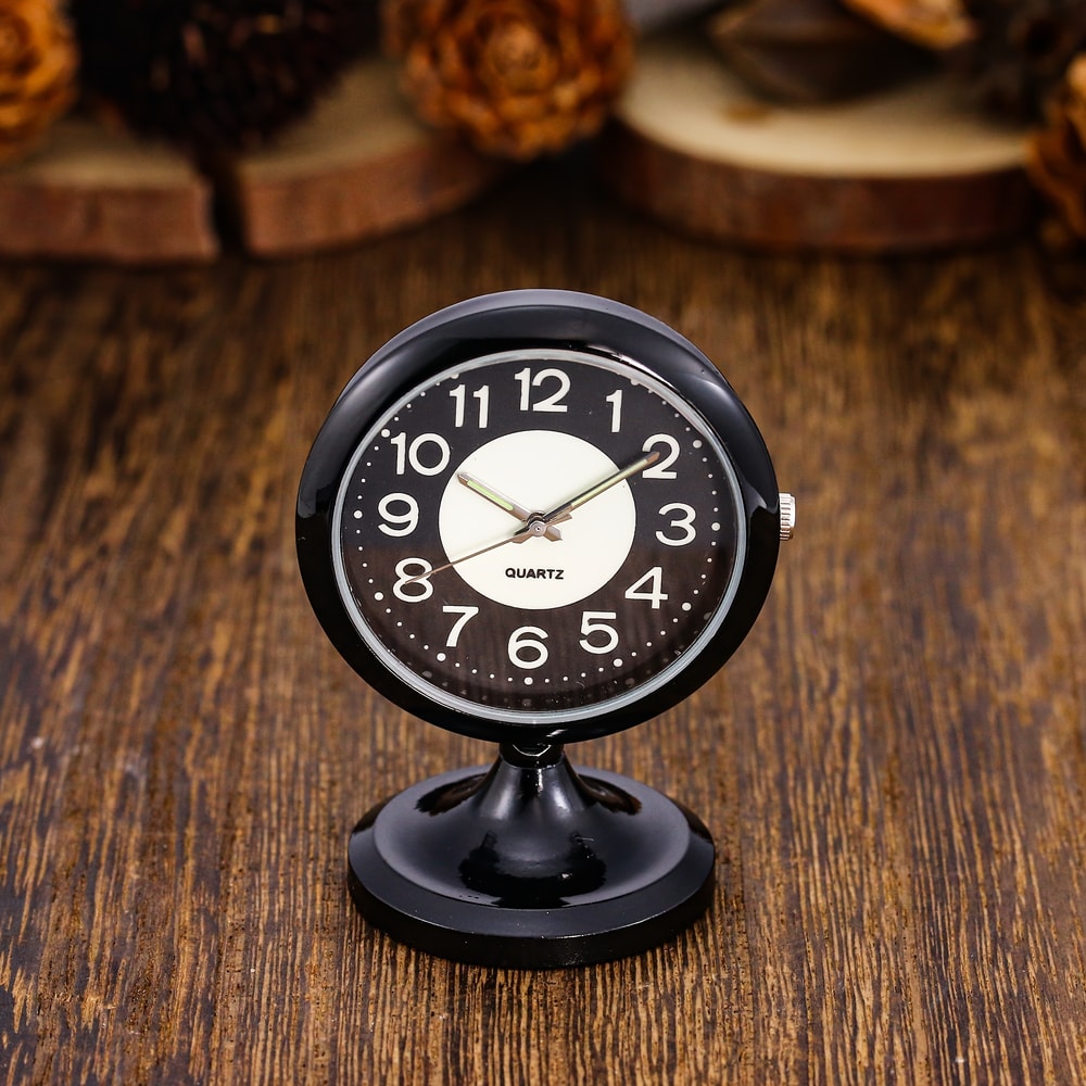 North Star Bedside Alarm Clock with Soft Night Light Quartz Table Clock