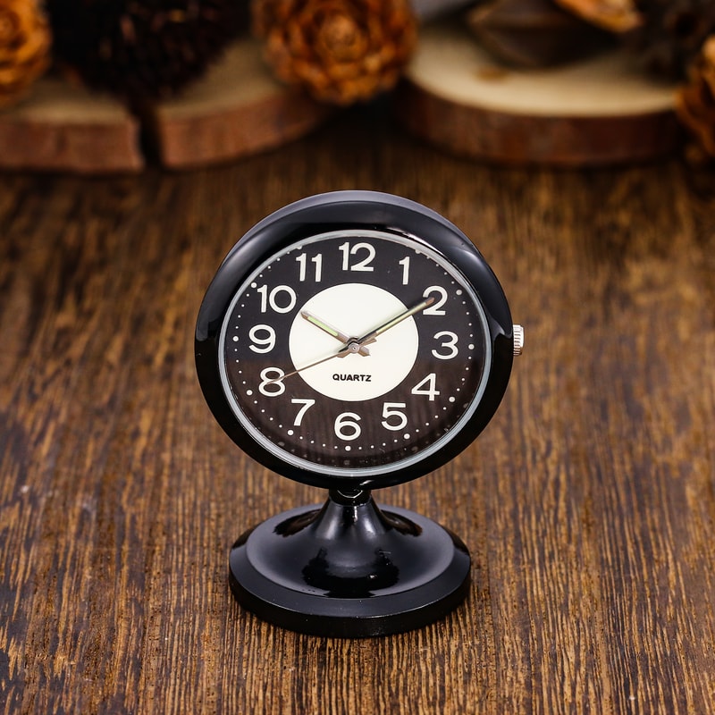 North Star Bedside Alarm Clock with Soft Night Light Quartz Table Clock