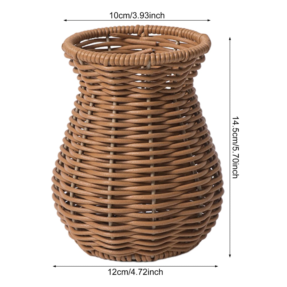 Handwoven Rattan Style Vase for Pampas Grass & Dried Flowers Decor