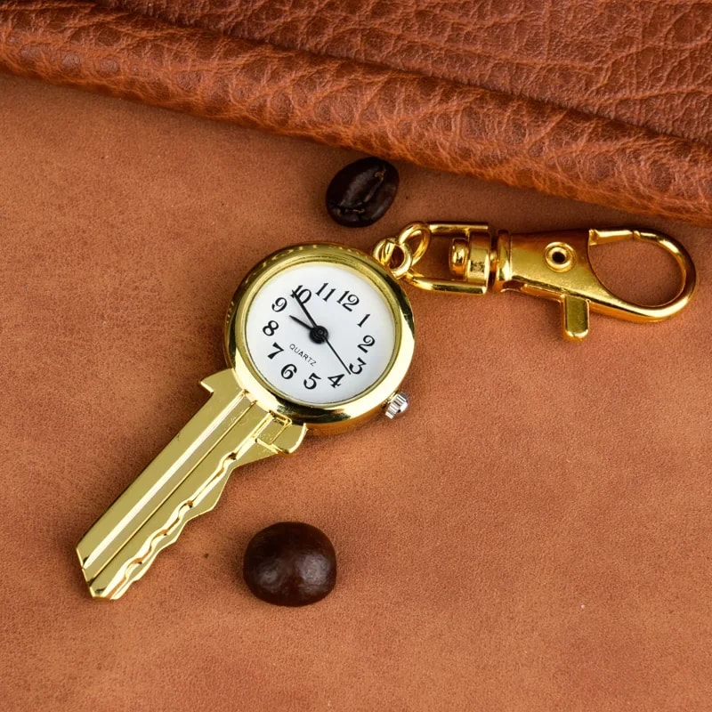 Vintage Pocket Watch Keychain Clip Quartz Fob Pendant for Nurses and Everyday Carry