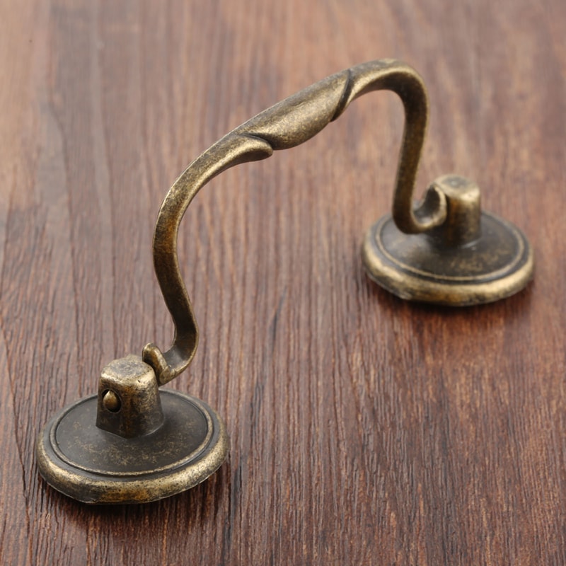Antique Bronze Cabinet Pull Handle Vintage Drawer Knob for Furniture Doors