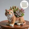 Cute Tiger Silicone Mold For Concrete Planter Candle Cup And Storage Box DIY 0
