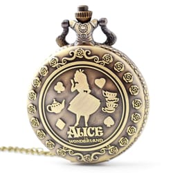 alice in wonderland pocket watch vintage anime retro fob gift watch