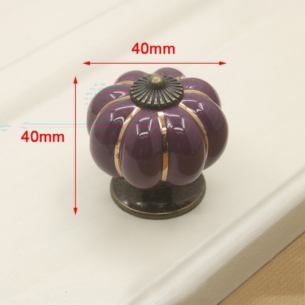 Cartoon Pumpkin Ceramic Drawer Knobs Cute Kids Cabinet Handles 1