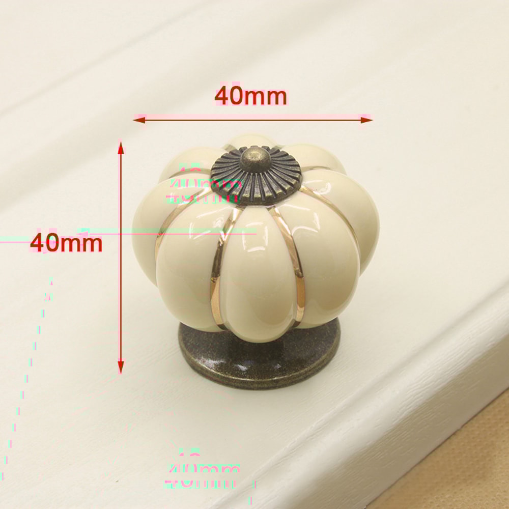 Cartoon Pumpkin Ceramic Drawer Knobs Cute Kids Cabinet Handles 0