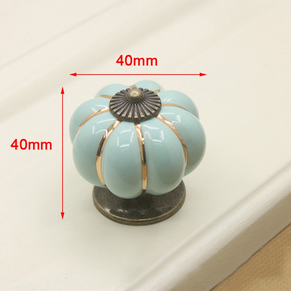 Cartoon Pumpkin Ceramic Drawer Knobs Cute Kids Cabinet Handles 3