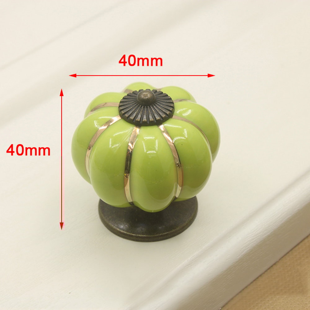 Cartoon Pumpkin Ceramic Drawer Knobs Cute Kids Cabinet Handles 4