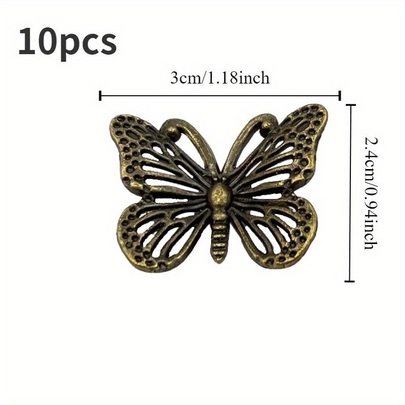 Vintage Bronze Butterfly Drawer Pulls Decorative Cabinet Handles Set