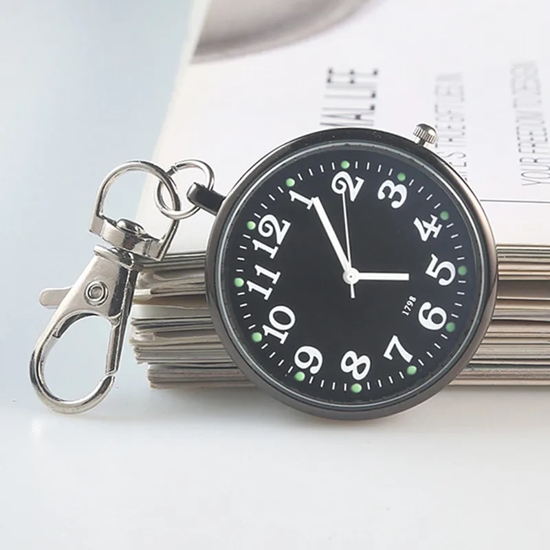 Vintage Pocket Watch Keychain Quartz Clock For Students And Medical Professionals 0