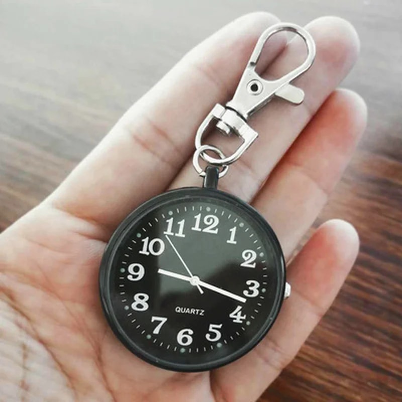Vintage Pocket Watch Keychain Quartz Clock For Students And Medical Professionals 1
